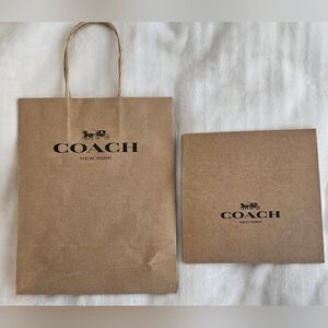 Coach Brown Paper Bag and Box Set. Small Size.